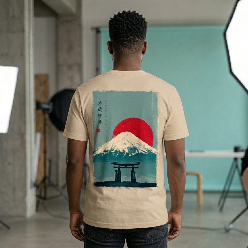 Vintage Mount Fuji & Torii Gate Graphic T-Shirt | Japanese Aesthetic Tee